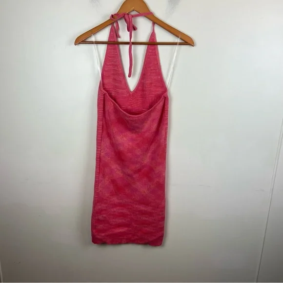 Wild Fable Pink Space Dye Sweater Knit Halter Dress Womens Stretch Large y2k - Picture 5 of 11